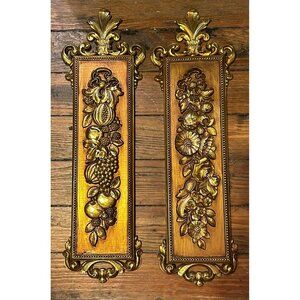 Pair of Syroco Wall Plaques 20x6 each